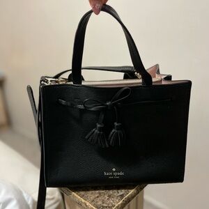Kate Spade Black Satchel with Tassel Accents